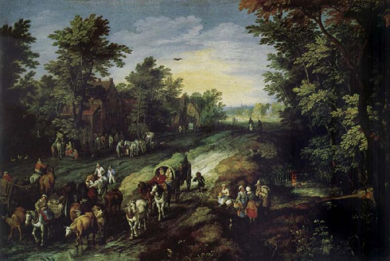 Jan Brueghel Village Street oil painting picture